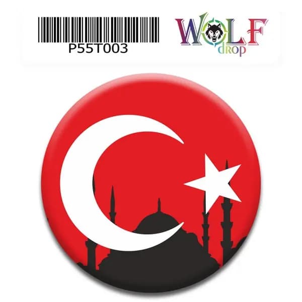 Bayrak 5 cm Tekli Damla Etiket 003 / P55T003