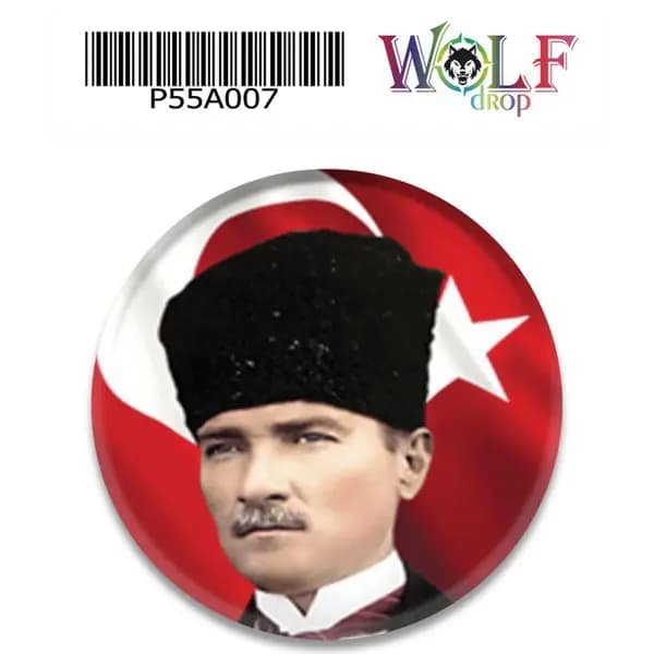 Atatürk 5 cm Tekli Damla Etiket 007 / P55A007