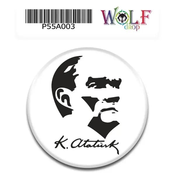 Atatürk 5 cm Tekli Damla Etiket 003 / P55A003