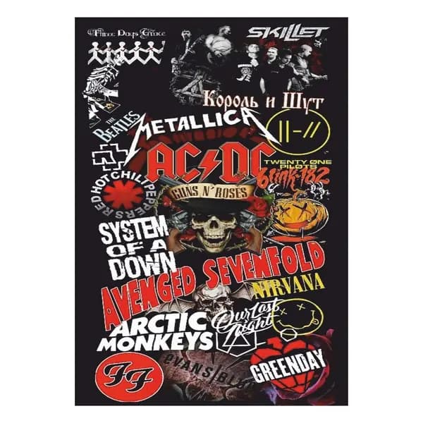Müzik Grupları A4 Sticker 001 / PSSH029