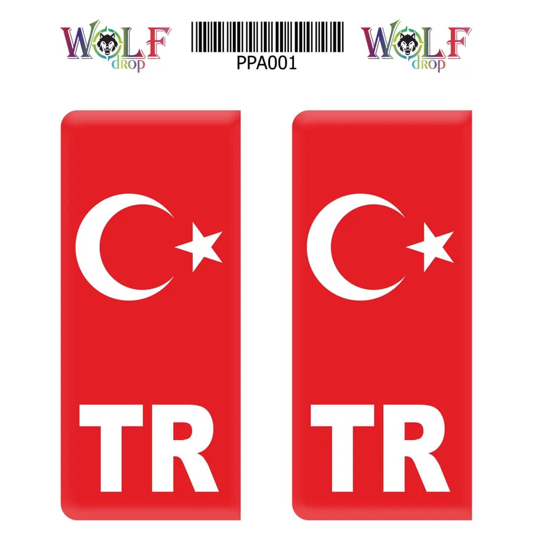 Bayrak Plaka Damla Sticker 001 / PPA001