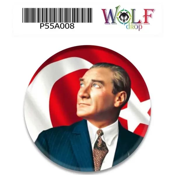 Atatürk 5 cm Tekli Damla Etiket 008 / P55A008